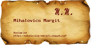 Mihalovics Margit névjegykártya